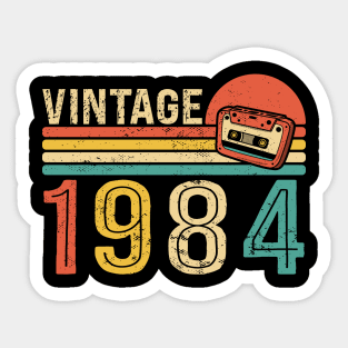 Vintage 1984 40th Birthday Gift Retro Cassette Tape Sticker
